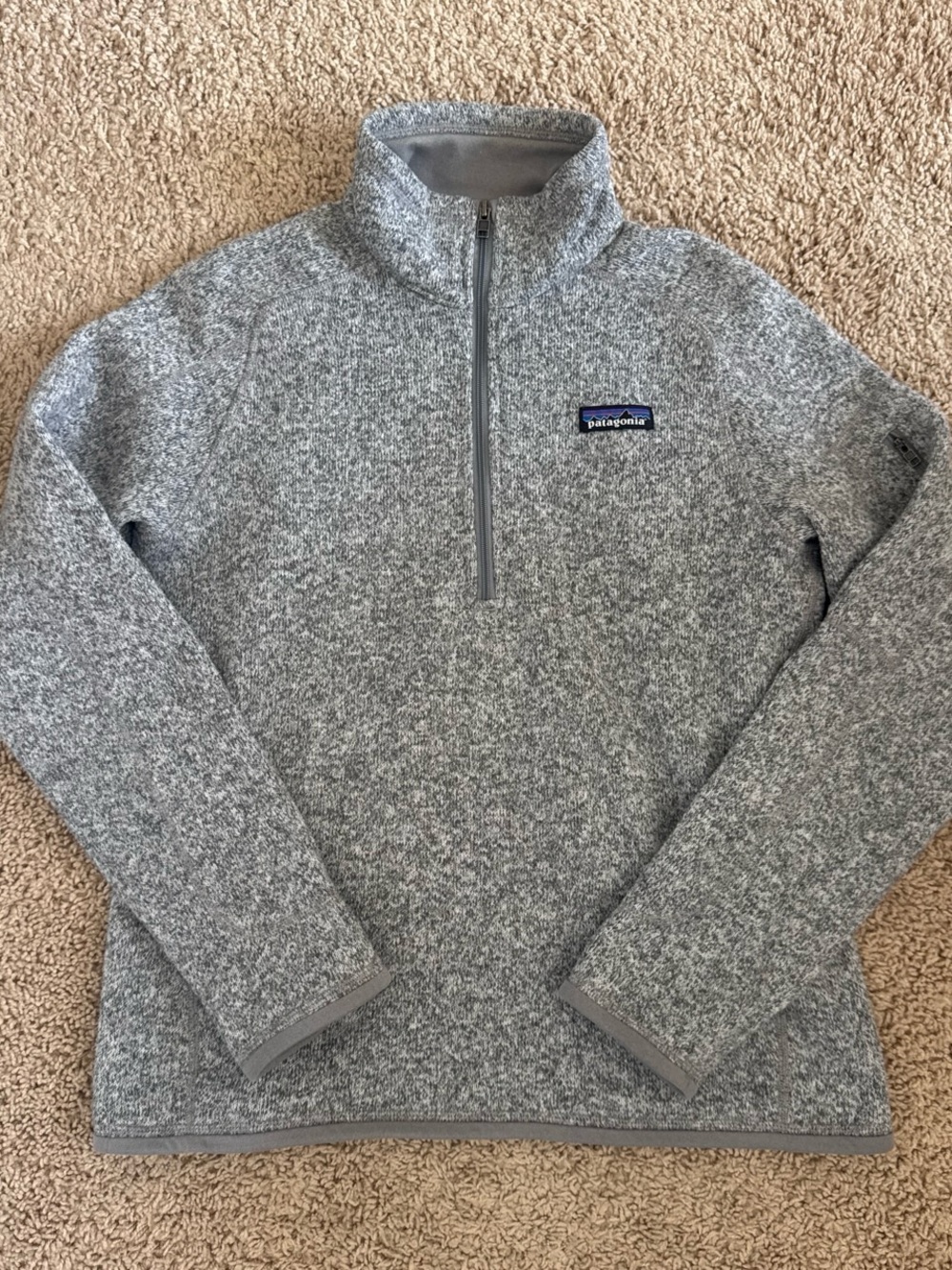 Grey Patagonia quarter zip fleece